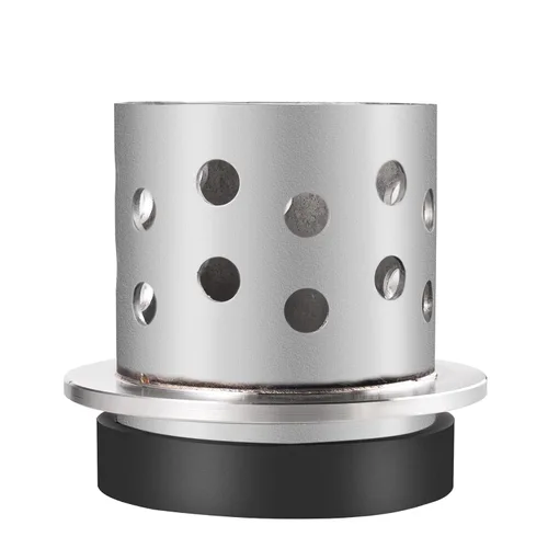 Miniatura 9 de DZQ Frasco de fundición perforada al vacío, acero inoxidable 304 con brida con base de bebedero de goma, varios tamaños para fundición de metal