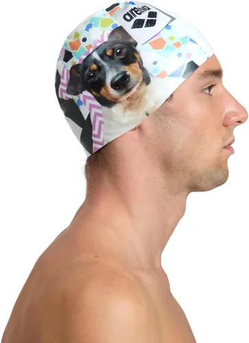 Miniatura 3 de Arena Gorra de natación de silicona elástica unisex HD para adultos, equipo de natación suave y elástico para piscina