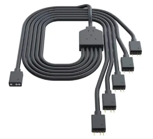 Cooler Master Cable divisor ARGB de 1 a 5 V / 5 V - Compatible con RGB direccionable de 3 pines - Cable de sincronización LED para soporte