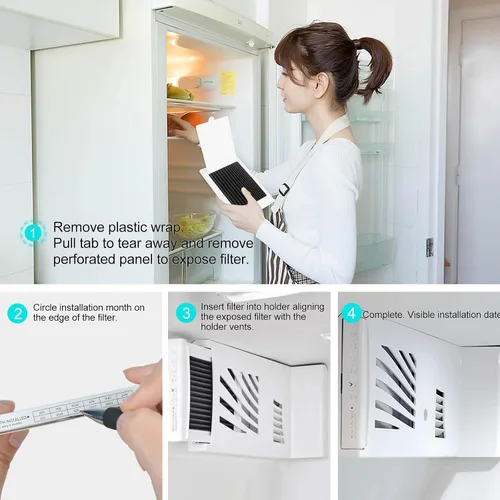 Miniatura 6 de Paquete de 6 filtros de aire para refrigerador, filtro activado por carbón compatible con Frigidaire y Electrolux Pure Air Ultra Reduce los olores