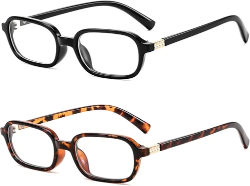 Miniatura 10 de FEISEDY Gafas de luz azul de moda rectangulares para mujer, marcos pequeños retro vintage, gafas de moda de los 90 cuadradas B0255