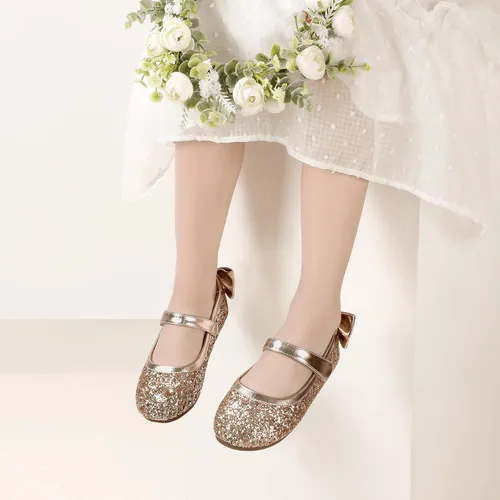 Miniatura 3 de PANDANINJIA Zapatos planos de ballet Mary Jane para niña pequeña, con lazo y flores, para boda, fiesta, bailarina