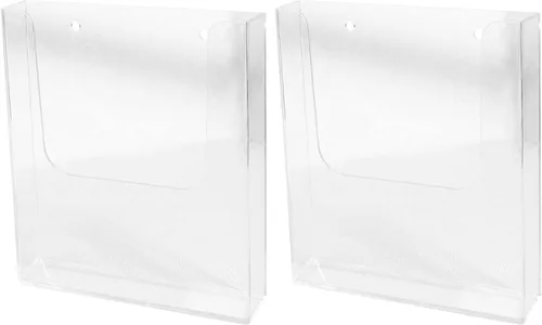 Miniatura 10 de STOBOK Soporte para archivos montado en la pared, 6.57 x 6.45 x 1.65 pulgadas, organizador de documentos acrílico transparente para escritorio