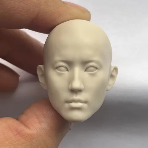 Miniatura 15 de Esculpa de cabeza femenina a escala 1/6, Beauty Girl sin pintar, tallada en la cabeza para cuerpo de figura de acción PH TBL JO de 12 pulgadas (C)