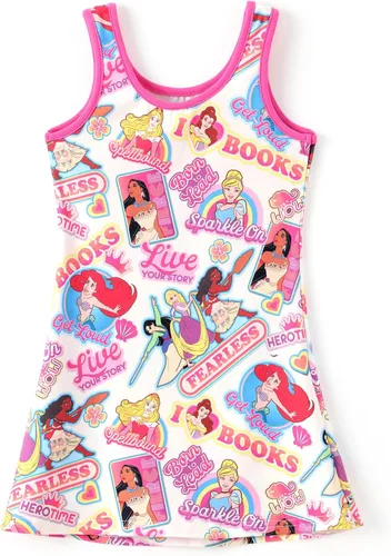 Miniatura 17 de Disney Stitch Princess Frozen Elsa Minnie Mouse - Vestido sin mangas para niñas, vestido acampanado para verano, playa, 2-9 años
