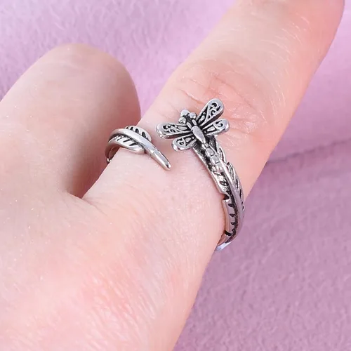 Miniatura 168 de Anillo de plata de ley 925, minimalista, ajustable, hecho a mano, para mujeres y niñas