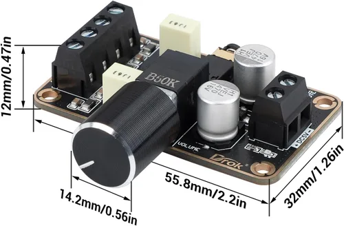 Miniatura 4 de Amplificador de audio de la marca DROK®, súperpequeño, de 3 W + 3 W, CC 5 V, panel de amplificador de potencia digital, doble canal. Amplificadores
