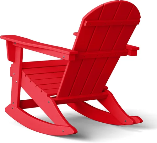 Miniatura 117 de WestinTrends Silla mecedora Malibu de poliéster para exterior/patio Adirondack, Negra