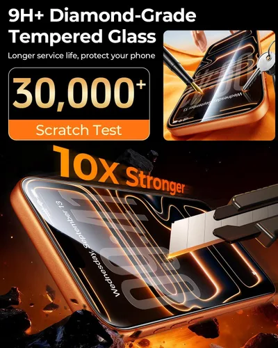 Miniatura 5 de DIMONCOAT TOP 9H+ Glass for iPhone 17 Pro Max Privacy Screen Protector[Easy One-Pull Installation] [10X Military Protection] Tempered Glass Screen