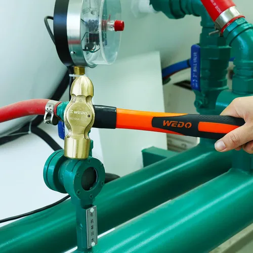 Miniatura 6 de WEDO Martillo de Bola de Latón 8 oz (1/2 lb), Martillo de Bola con Mango de Fibra de Vidrio, Longitud 280mm (11"), Forjado en Matriz, Resistente a