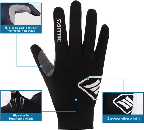 Miniatura 2 de Santic Guantes de ciclismo para hombre, guantes térmicos de invierno para pantalla táctil