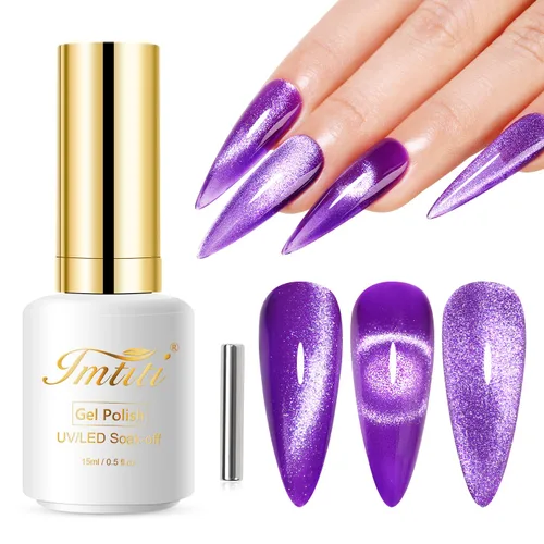 Miniatura 9 de Esmalte de uñas de gel con purpurina, 0.5 fl oz, color rosa brillante, de remojo, con LED, UV, kit de esmalte de uñas de gel para manicura en salón