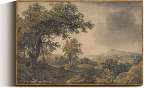 Miniatura 48 de VIYYIEA Arte de Pared en Lienzo Enmarcado Decoración del Hogar, Decoración de Granja Valles Ondulantes bajo Cielos Despejados Pintura de Pared