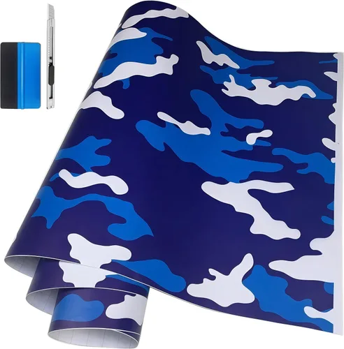 Miniatura 26 de LZLRUN Rollo de Película de Vinilo Adhesivo de Camuflaje para Automóvil Camuflaje Nieve Ártica Calcomanía Adhesiva para Consola de Automóvil