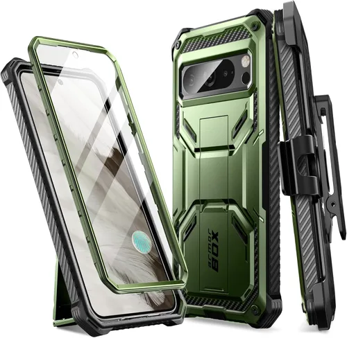 Miniatura 11 de i-Blason Funda para Google Pixel 8 Pro con protector de pantalla integrado [compatible con identificación de huellas dactilares] Funda protectora