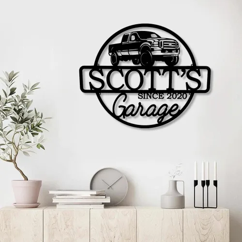 Miniatura 8 de Letrero de neón personalizado para garaje, letrero de metal con nombre de garaje personalizado, letrero iluminado para garaje, arte de pared