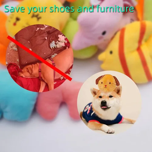 Miniatura 3 de Paquete de 27 juguetes chirriantes para cachorros, diferentes diseños, juguetes chirriantes para mascotas, lindos juguetes de peluche a granel