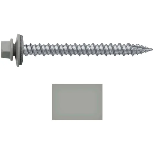 Miniatura 2 de 10 x 2 tornillos para techos de metal gris ABC - Cabezal hexagonal - Arandela autoinicial/roscado - Arandela EPDM. 1 bolsa de 250 unidades - 250
