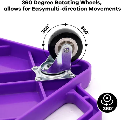 Miniatura 2 de Tabla de sentarse para niños con ruedas universales – Scooter de plástico de seguridad para niños de 6 a 12 años – Scooter deportivo manual con asas