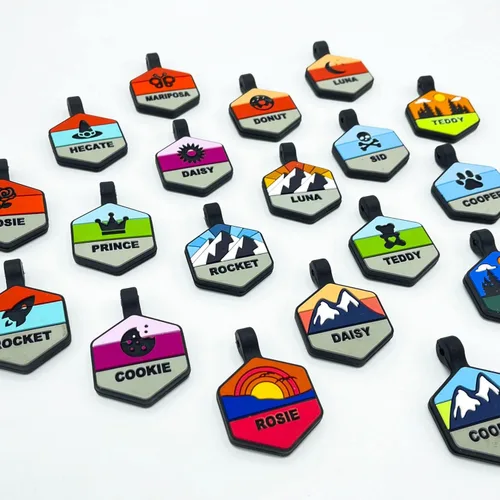 Miniatura 2 de Placa de Identificación Silenciosa para Perro Personalizada con 5 Líneas de Grabado Profundo Personalizado, Etiqueta de Identificación con Nombre