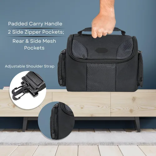 Miniatura 8 de Bolsa Deluxe Grande para Cámara Digital / Video con Acolchado / Estuche para Cámaras Nikon, Sony, Pentax, Olympus, Panasonic, Samsung y Canon DSLR &