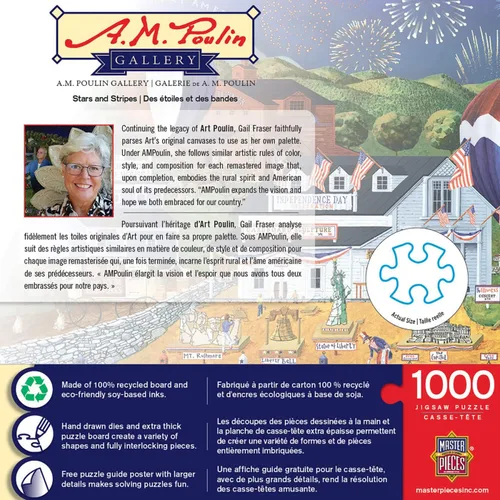 Miniatura 3 de MasterPieces Rompecabezas de 1000 piezas para adultos, familia o jóvenes, estrellas y rayas, 19.25 x 26.75 pulgadas