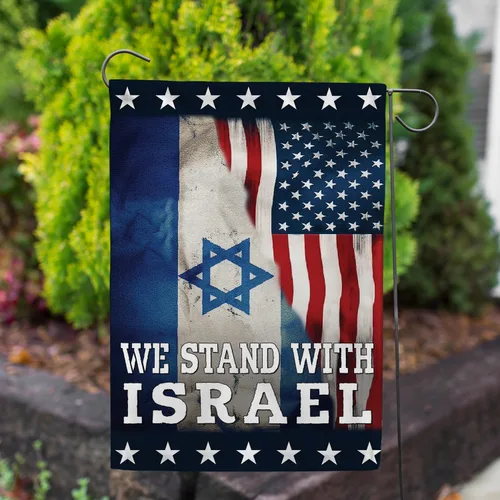 Miniatura 3 de We Stand with Israel Garden - Soporte de doble cara de 12.5 x 18 pulgadas, oramos por la amistad, bandera de israelí judío decorativo