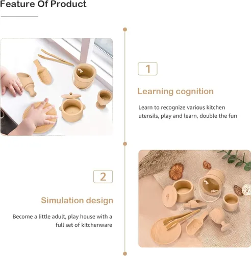 Miniatura 2 de Montessori Juguetes sensoriales de contenedores para niños de 1 año Paquete de 9 juguetes Waldorf de madera con palas y pinzas para el trabajo