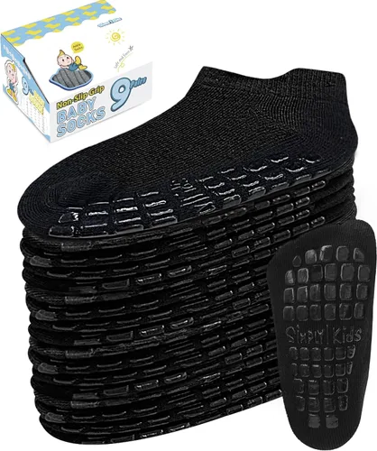 Miniatura 12 de Simply Kids Calcetines tobilleros antideslizantes para bebé, agarre superior, algodón suave, para niñas y niños activos (de 0 a 7 años)