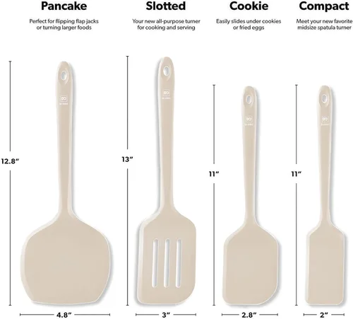 Miniatura 5 de Nuevo juego de espátulas de silicona DI ORO - Espátulas de cocina para utensilios de cocina antiadherentes - Utensilios de cocina para voltear