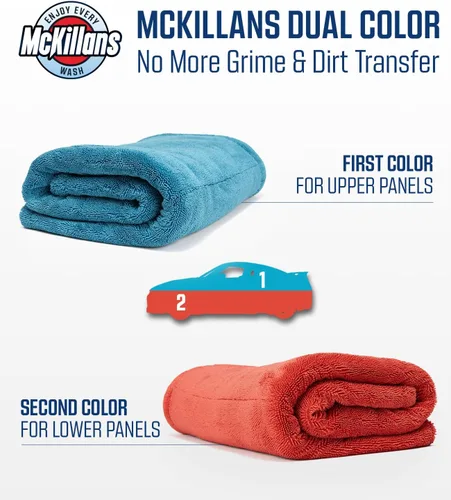 Miniatura 6 de McKillans® Toalla de secado de coche extra grande de doble color XL, sin bordes, ultra suave y absorbente, 36 x 28 pulgadas, toalla de microfibra