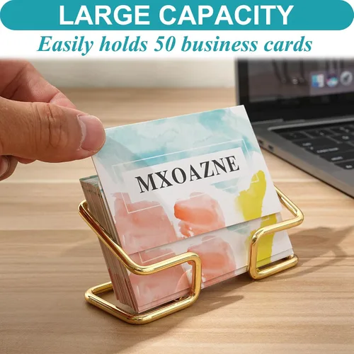 Miniatura 4 de Tarjetero para escritorio, pantalla de metal para tarjetas de presentación, pantalla moderna para tarjetas de presentación de negocios, soporte