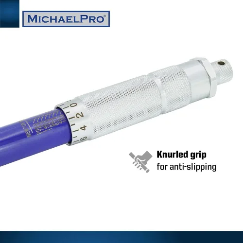 Miniatura 5 de MichaelPro Llave dinamométrica de clic de 1/2 pulgada, 10-150 ft-lb, doble dirección, ± 4% de precisión, cabezal de trinquete reversible, llave
