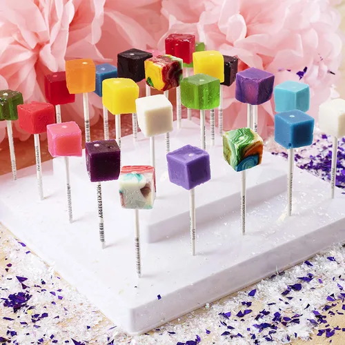 Chupetas de Caramelo Duro en Cubo: Paquete de Chupetas con Sabor Envueltas Individualmente por Espeez - Paletas Cuadradas de Fiesta Estilo Antiguo