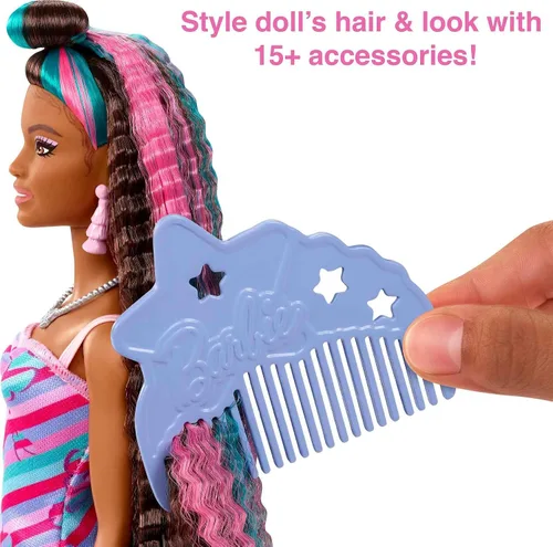 Miniatura 3 de Barbie Muñeca Totally Hair, temática de mariposa con cabello de fantasía de 8.5 pulgadas y 15 accesorios de peinado