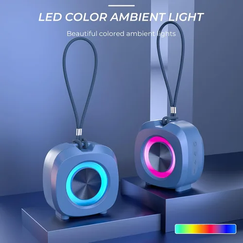Miniatura 2 de PEICHENG Altavoz, pequeño altavoz portátil Bluetooth inalámbrico IPX5 impermeable para ducha, sonido estéreo fuerte, graves profundos, Azul