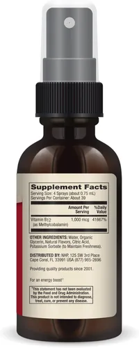 Miniatura 2 de Dr. Mercola Methyl B12 Energy Boost - Spray de absorción rápida - Vitamina B12 activa como metilcobalamina - Sabor natural de mora - 39 porciones