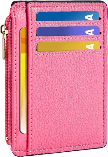 Miniatura 11 de Tipmile Tarjetero compacto para tarjetas de crédito con ventana de identificación para mujer, delgada y minimalista, bolsillo frontal, cartera