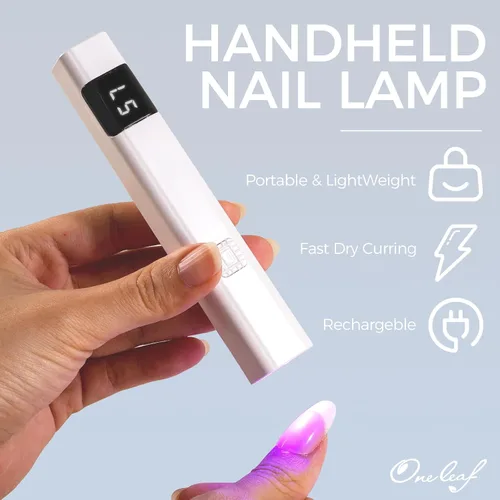 Miniatura 2 de Oneleaf Lámpara de uñas recargable inalámbrica con soporte ajustable, secador de uñas LED portátil para esmalte de gel, temporizador digital