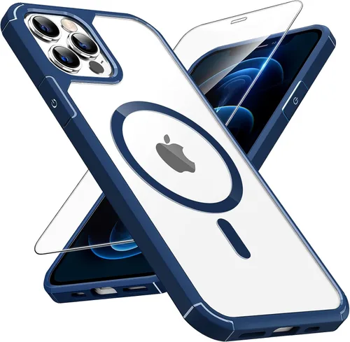 Miniatura 31 de TAURI Funda magnética 2 en 1 transparente para iPhone 14 Pro, compatible con Magsafe [no amarillenta] con protector de pantalla, protección de grado