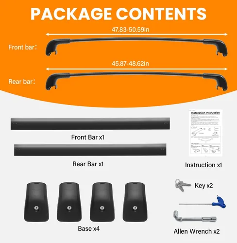 Miniatura 7 de Barras transversales para techo de 136 kg compatibles con Hyundai Palisade 2019-2025 SE SEL XRT Limited Calligraphy, portaequipajes con cerradura
