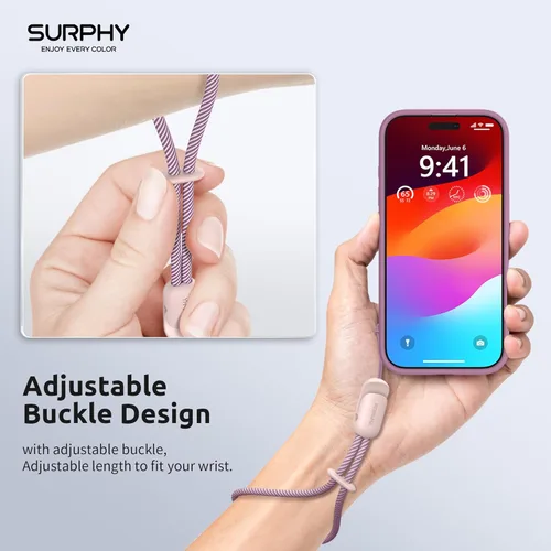 Miniatura 3 de SURPHY Paquete de 2 cordones de teléfono para funda de teléfono celular, correa de muñeca para teléfono para funda, correa de teléfono celular