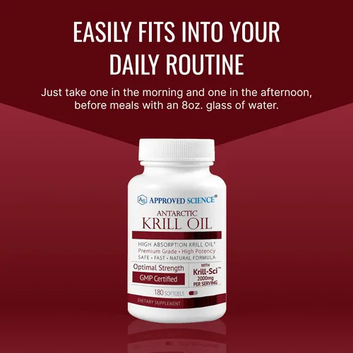 Miniatura 6 de Approved Science Aceite de krill - 2000 mg de aceite de krill antártico, 650 mcg de astaxantina - 260 mg EPA, 160 mg DHA - 180 cápsulas blandas
