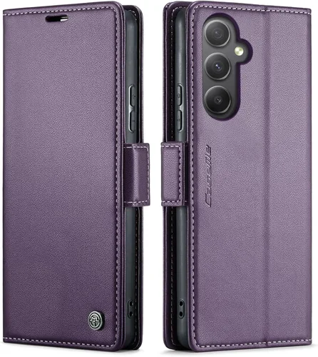 Miniatura 23 de QLTYPRI Funda tipo cartera para Samsung Galaxy S22 Ultra, funda magnética de piel sintética de alta calidad con bloqueo RFID, ranuras para tarjetas