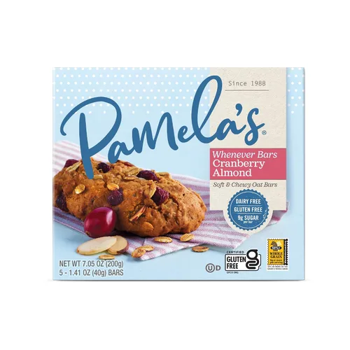 Miniatura 2 de Pamela's - Barras Whenever sin gluten, almendra de arándano, especias de nuez pasa, limón arándano y coco con chispas de chocolate, 7.05 onzas