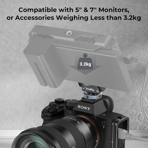 Miniatura 2 de SmallRig Soporte para monitor de cámara Lite con zapata fría, giratorio de 360° e inclinación de 180° para monitor de campo, LED, flash y video
