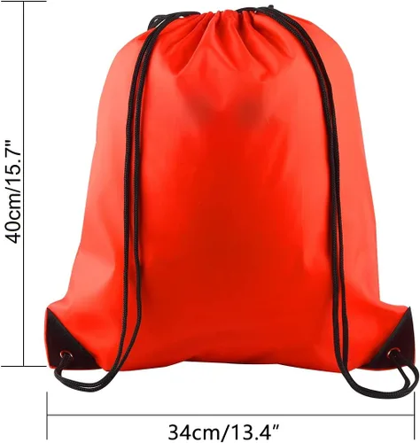 Miniatura 2 de KUUQA 40 bolsas de mochila con cordón, bolsas de almacenamiento para escuela, gimnasio, viajes, Rojo -, Classic