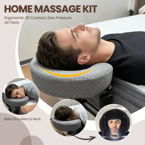 Miniatura 7 de Almohada facial para equipo de recuperación de vitrectomía – Reposacabezas de masaje de acero resistente para cama – Cuna facial totalmente