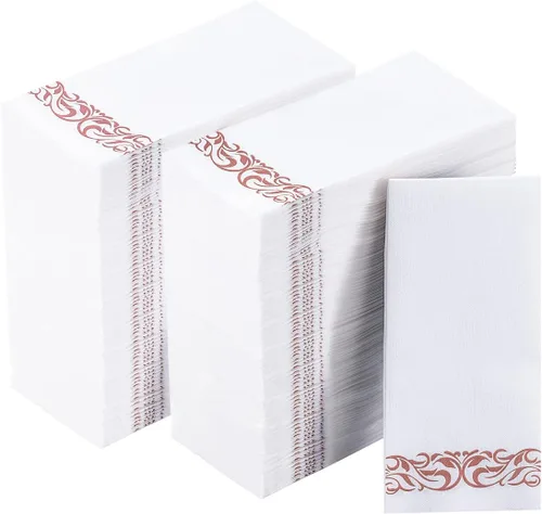 Miniatura 9 de Vplus Paquete de 200 unidades de toallas de invitados de calidad premium desechables, servilletas de cena suaves y absorbentes, servilletas