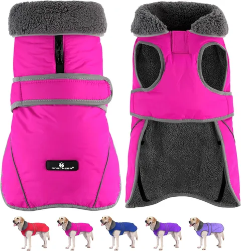 Miniatura 14 de Dogcheer Abrigo para Perro, Chaqueta Impermeable para Perro Abrigo de Invierno Reflectante para Mascotas con Gancho y Velcro Ajustable, Chaqueta